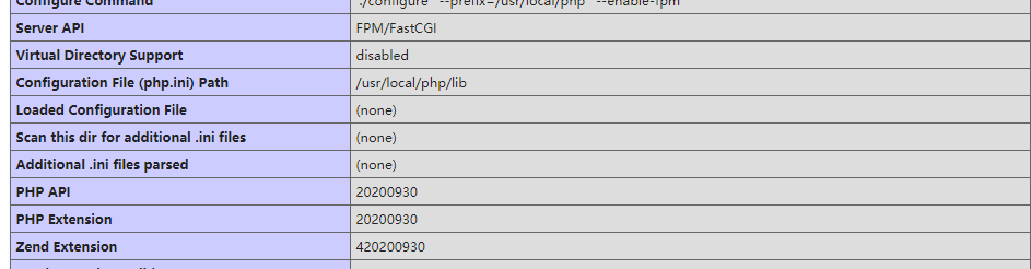 phpinfo